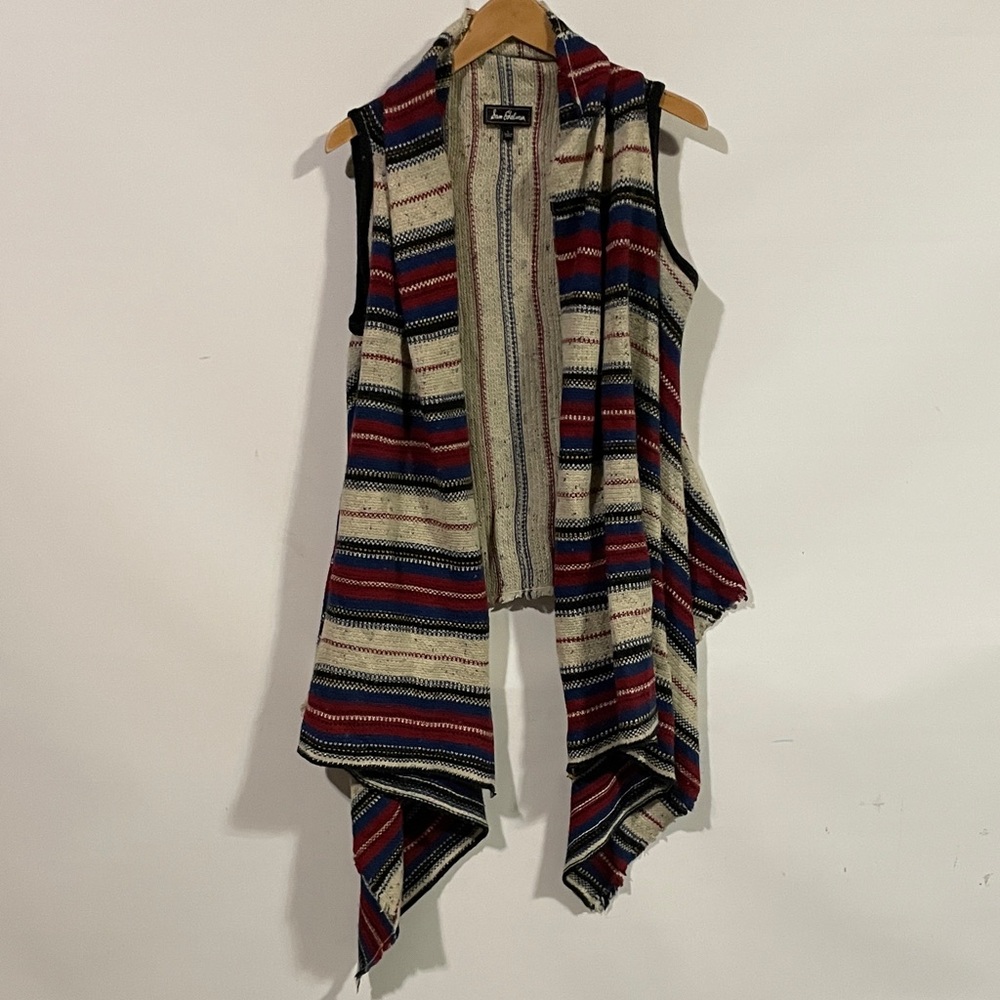 Sam Edelman Striped Sleeveless Open Front Vest